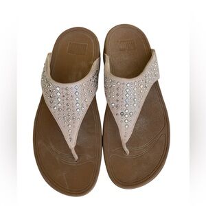 FitFlop tan Rhinestone studded  Sandals